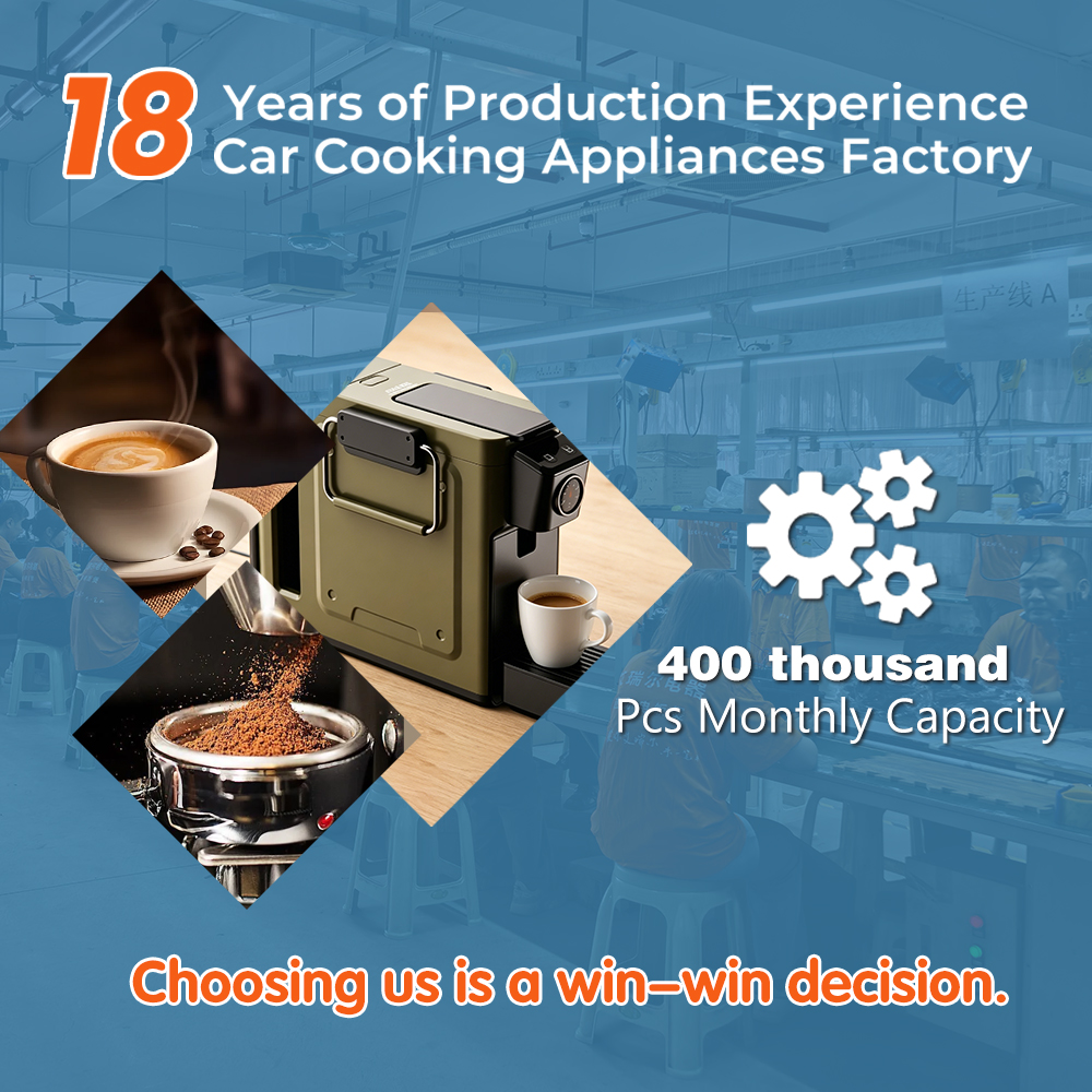 AR-60CF-12 12V 300W DC 500ML Arier OEM Manufacturer Multicooker Coffee Pod Machine for Truck Kitchen & Travel RV Camping